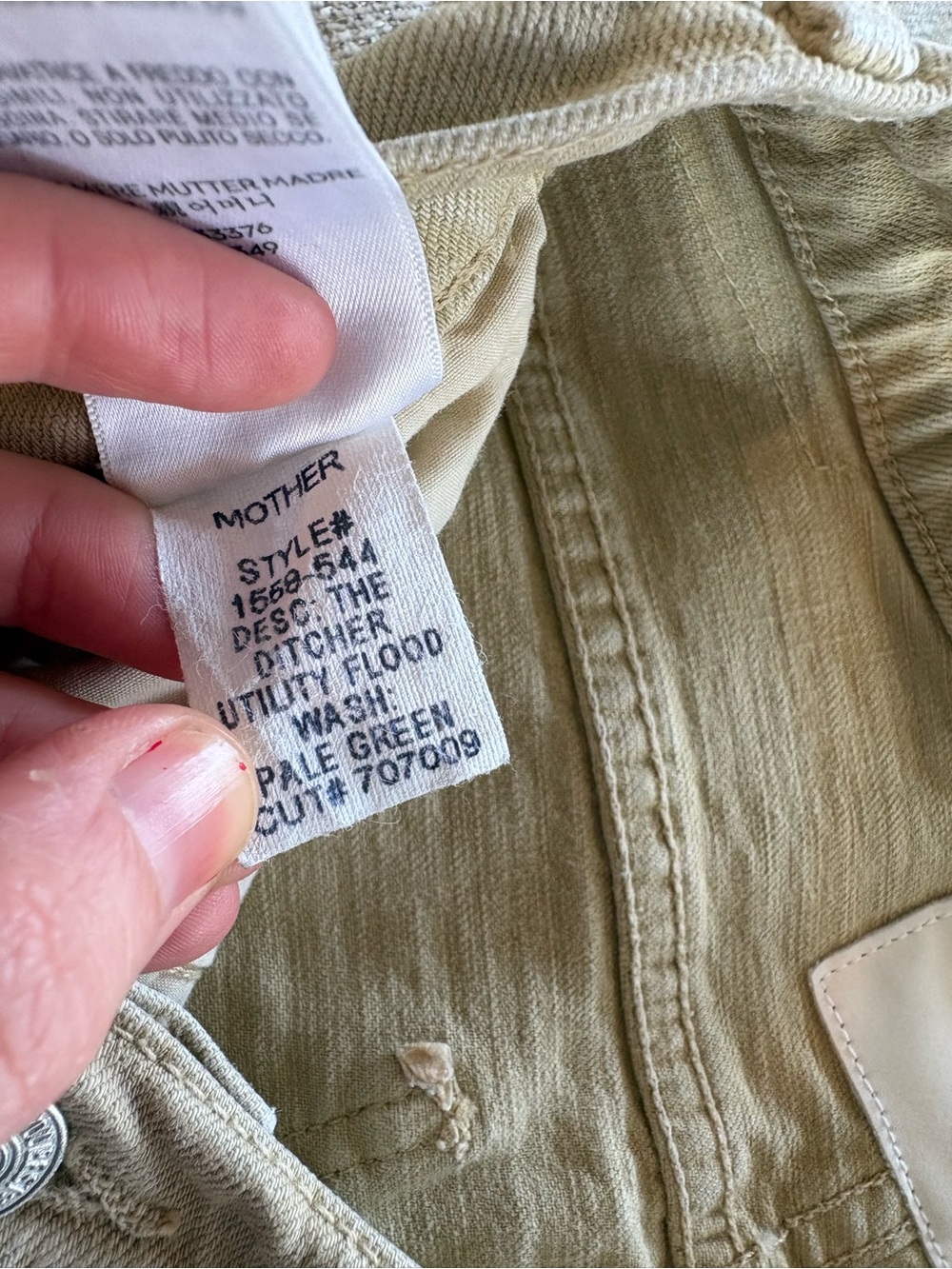 MOTHER utility pant in pale green - Picture 7 of 7